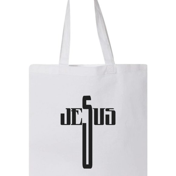 Handbags - BLACK WHITE FAITH CROSS GOD JESUS RELIGIOUS CHRISTIAN DESIGN